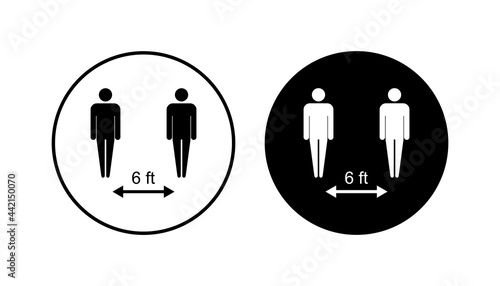 Social distance icon set. social distancing icon. self quarantine sign