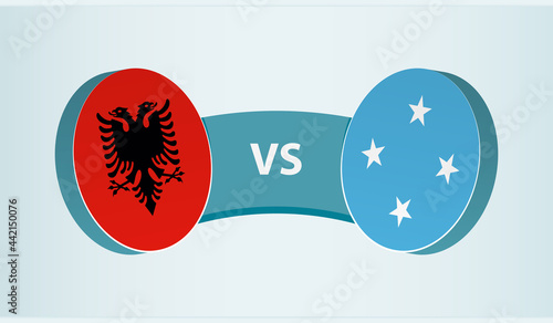 Albania versus Micronesia, team sports competition concept.