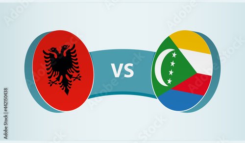 Albania versus Comoros, team sports competition concept.
