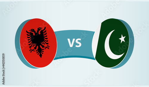 Albania versus Pakistan, team sports competition concept.
