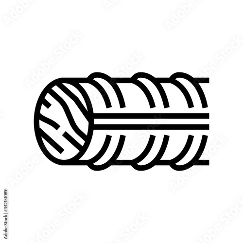 basalt rebar line icon vector. basalt rebar sign. isolated contour symbol black illustration