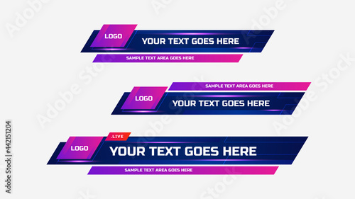Vector of Broadcast News Lower Thirds Template for Television, Video and Media Channel
