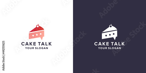 cake with talk logo design