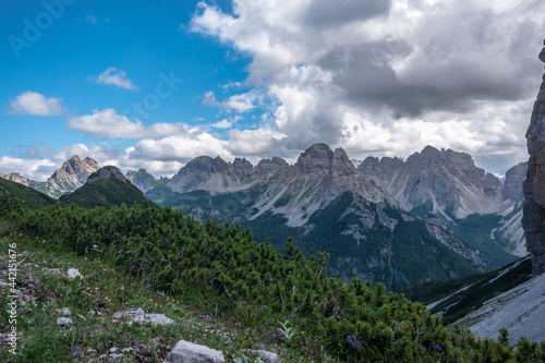 Fototapeta Naklejka Na Ścianę i Meble -  Exploration summer day in the beautiful Carnic Alps, Forni di Sopra, Friuli-Venezia Giulia, Italy