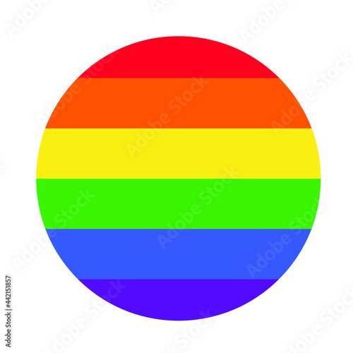 Love is Love. Flag of LGBT community on flagstaff. Vector illustration in rainbow color for sticker, poster, patch, t-shirt, pin.