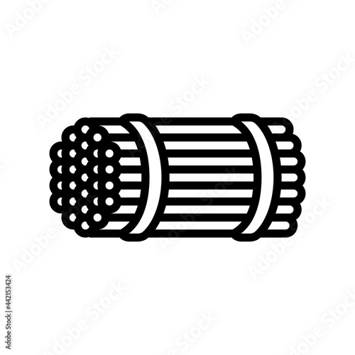 packaging rebar line icon vector. packaging rebar sign. isolated contour symbol black illustration