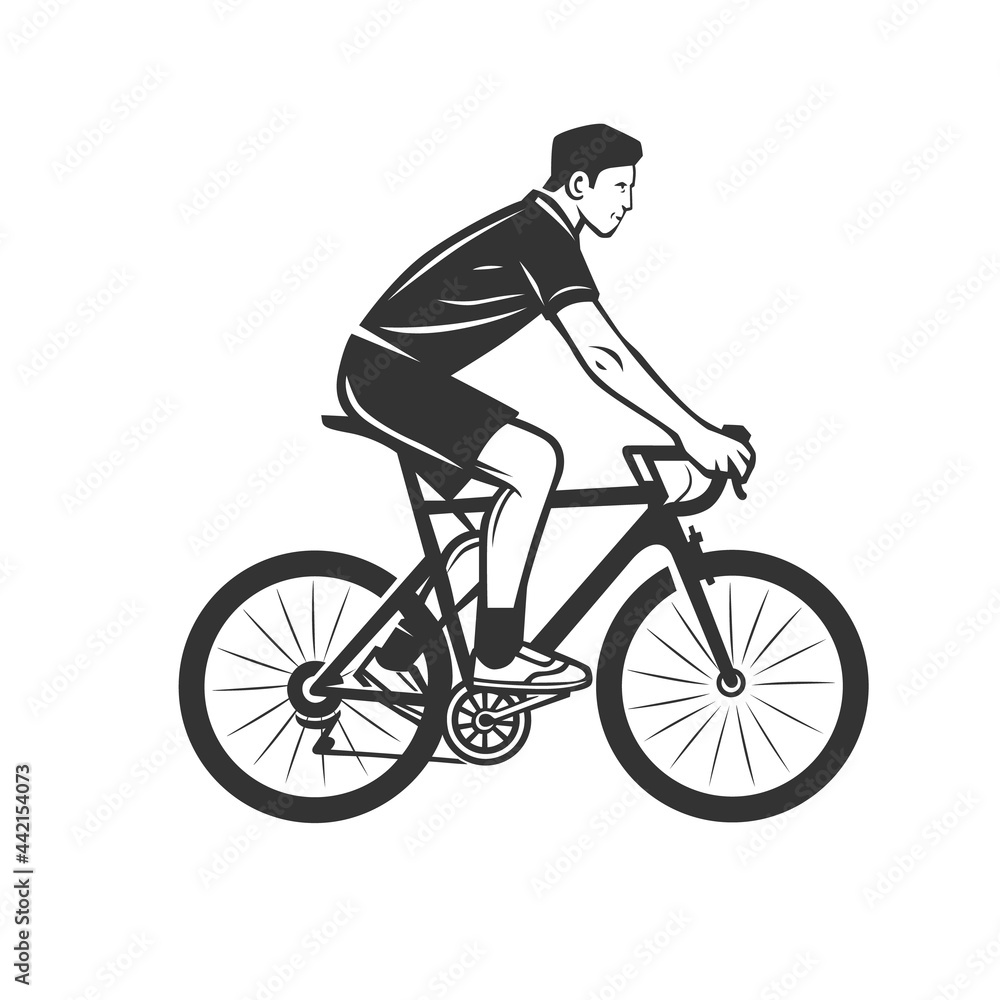 Fototapeta premium Cyclist. Bike illustration.