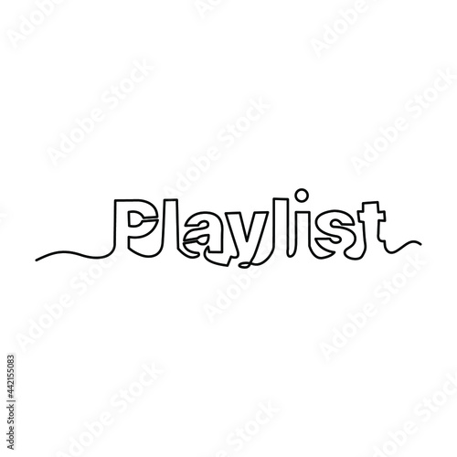 one line continuous drawing playlist word