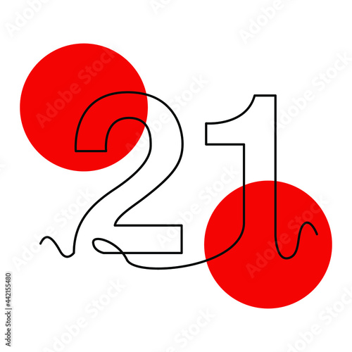 one line continuous drawing number 21