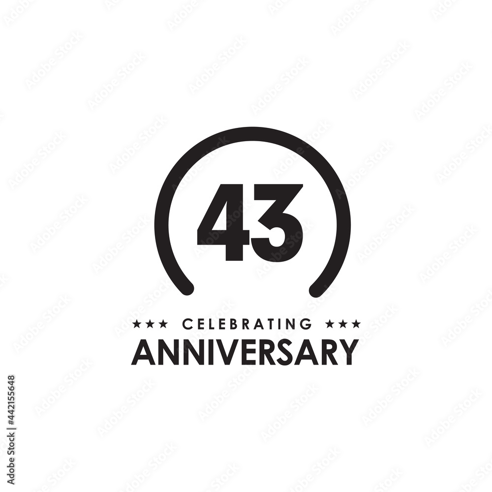 43th year anniversary logo design template 43th year anniversary logo design template