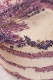 lavender dessert cake on vintage background