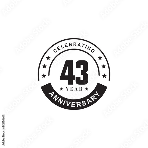 43th year anniversary logo design template photo