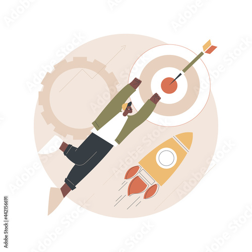 Goals abstract concept vector illustration. Business growth, strategic long-term planning, smart goals and objectives, setting mission, having purpose, future achievement abstract metaphor.