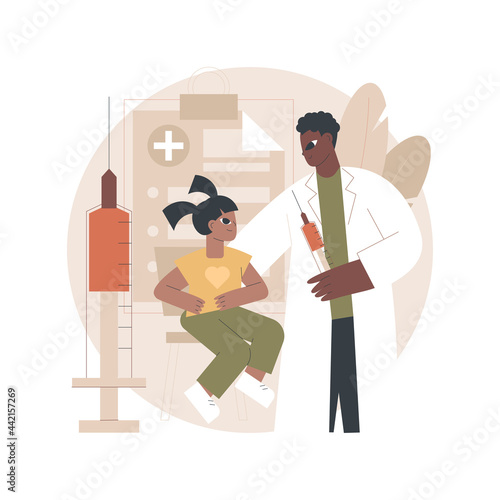Vaccination of preteens and teens abstract concept vector illustration. Older children immunization, vaccination of teens and preteens, prevent kids from infectious diseases abstract metaphor.