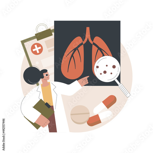 Lower respiratory infections abstract concept vector illustration. Lung infectious disease, pneumonia prevention, symptoms and diagnostics, acute lower respiratory infection abstract metaphor.