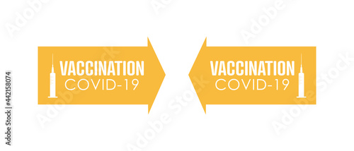 Covid-19 vaccination.  Flat vector badge.