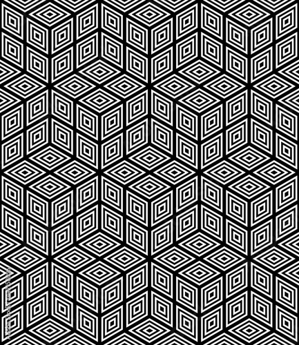 Seamless op art pattern. 3D illusion effect.