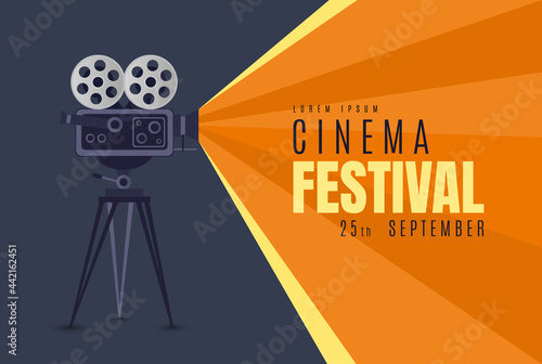 Cinema festival poster or background. Movie poster. Vector illustration