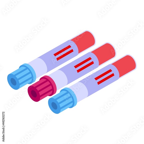 Test result kit icon isometric vector. Rapid coronavirus test. Positive corona result
