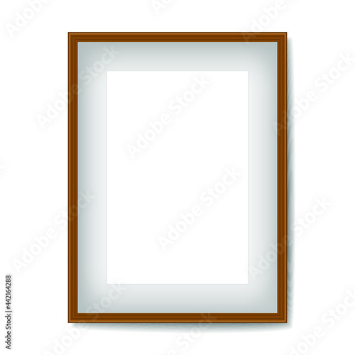 Brown blank frame isolated on a white background
