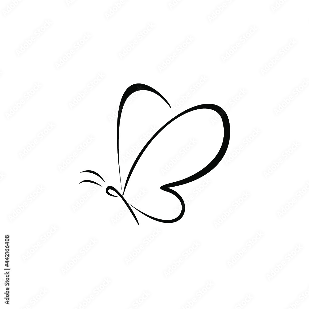 Beautiful Ornate Decorative Butterfly Logo Black Classic Round Sticker -  Moodthology Papery