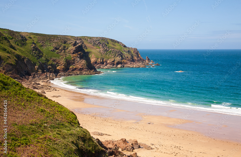 Cliffs and beach of the Island of Jersey