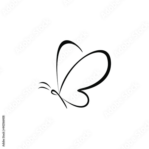 Black butterfly logo isolated on a white background