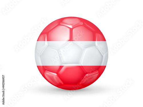 3D soccer ball with the Austria national flag. Austria national football team concept