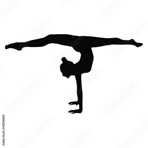 Exercise silhouette vector illustration isolated on white background. 
