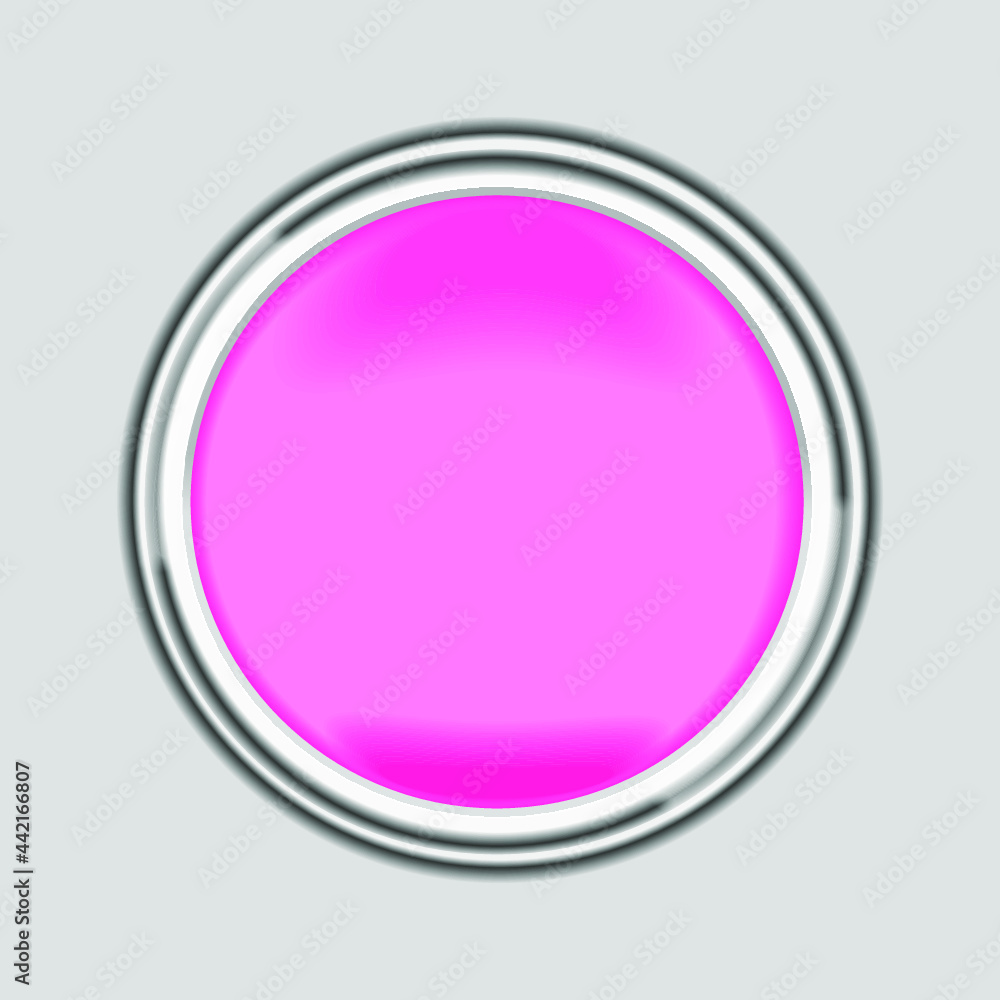 button pink metal frame isolated on a gray background button pink metal frame isolated on a gray background