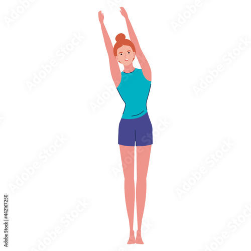 young woman practicing yoga