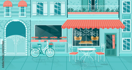 Vector of a cute bakery