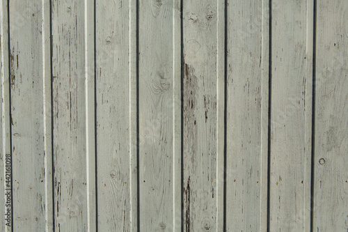 Vintage white wood background texture with knots and nail holes. Old painted wood wall