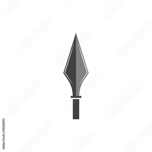 Vintage Rustic Hipster Arrowhead Spear Hunting Logo Design