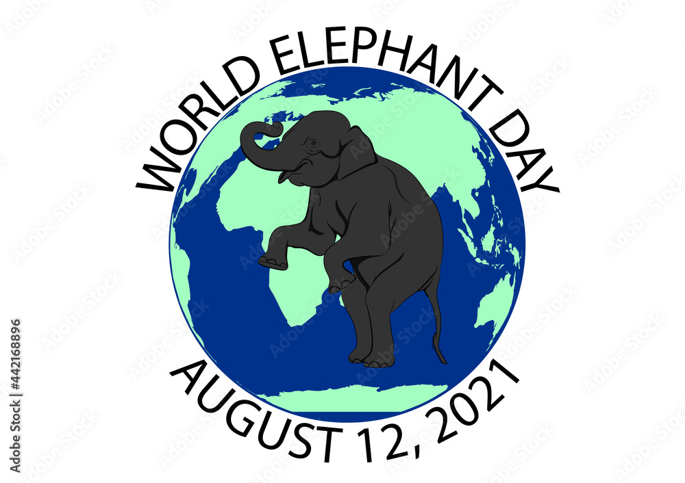 Obraz premium graphics drawing elephant Asian concept world elephant day, isolated white background vector Illustration