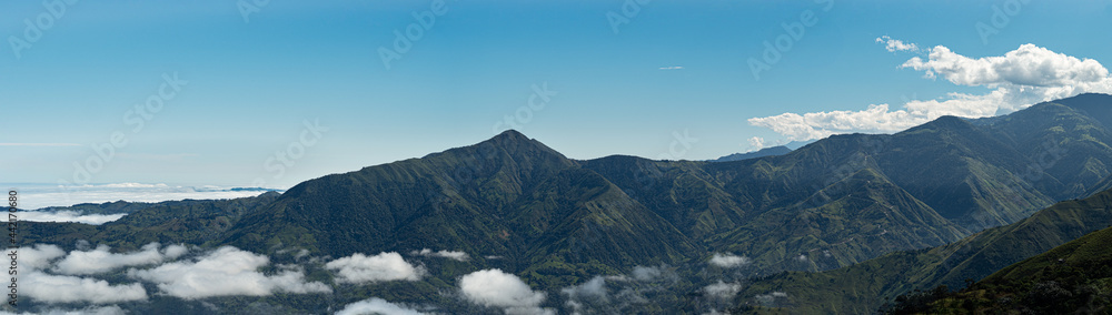 andean landscape in the ecuadorian highlands, mountains and clouds near guaranda