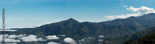 andean landscape in the ecuadorian highlands, mountains and clouds near guaranda