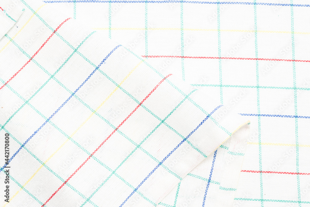 White napkin isolated on white background.