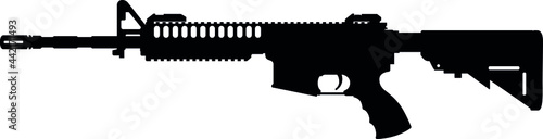 US Army, Police fully automatic machine gun M4 / M16 Carbine Caliber 5.56mm United States Marine Corps and United States Armed Forces M4 machine gun Carbine, m rifle detailed realistic silhouette