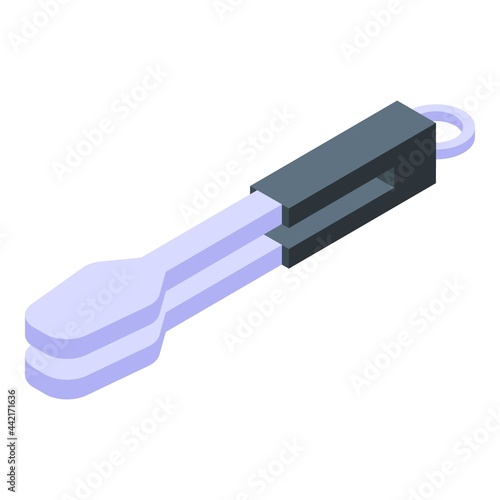 Bbq tongs icon isometric vector. Grill cooking tongs. Kitchen barbecue