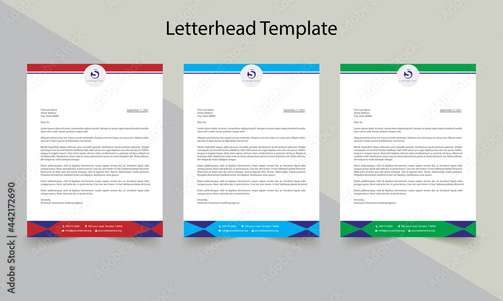 Obraz premium Abstract Modern Corporate Business Letterhead, Elegant and minimalist style letterhead template design full Vector