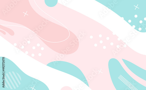 abstract soft pink and blue pastel memphis wallpaper. summer background