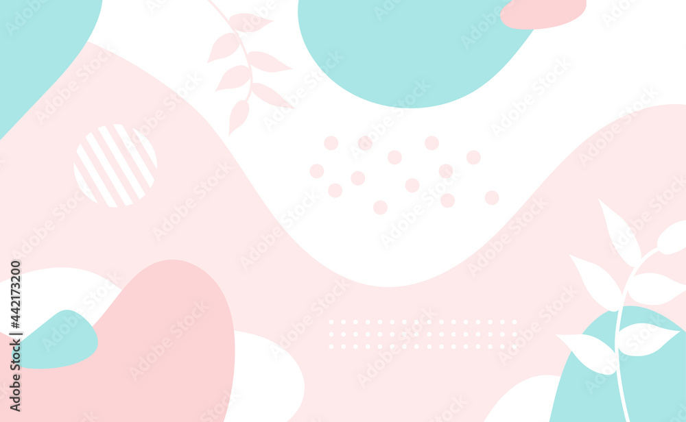 abstract soft pastel memphis wallpaper. line floral background