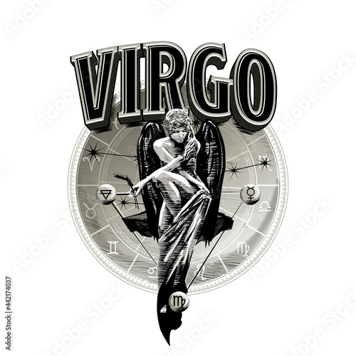 Astrology zodiac virgo horoscope symbol in circle