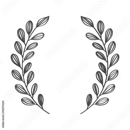 laurel branches in wreath shape