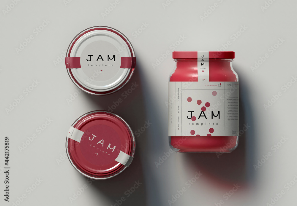 Jam Jar Packaging Mockup Stock Template Adobe Stock