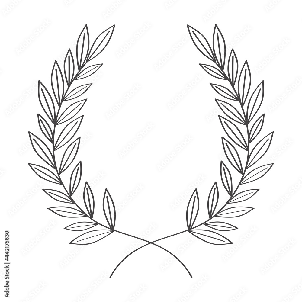 linear laurel wreath icon linear laurel wreath icon