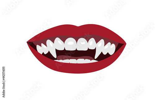 Open mouth with fangs. Clip art for Halloween.