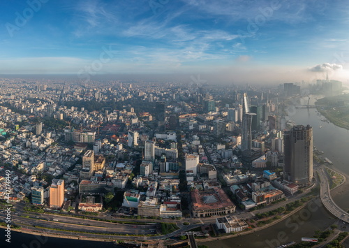 Aerial view of Saigon in the morning day © Quang