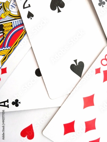 playing cards on a black background